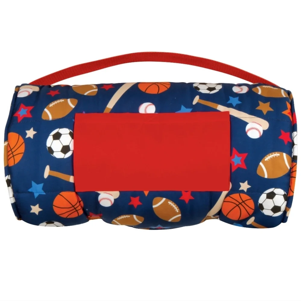 Kids Sports-Themed Preschool Nap Mat - Blue and Red - Picture 3 of 6